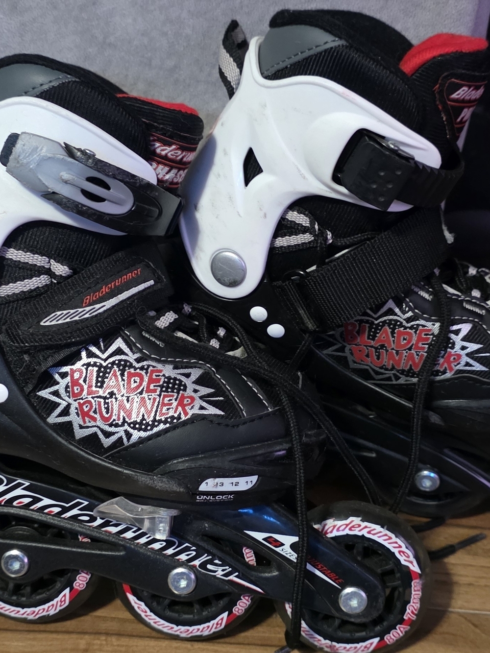 Kids Black and White Roller Skates